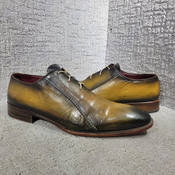 Bespoken Mogul Men's Size EU 45.5 Luxury Green Leather Oxford Dress Shoes 1973 - Picture 2 of 13